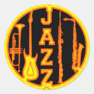 PEGATINA REDONDA INSTRUMENTOS DE JAZZ