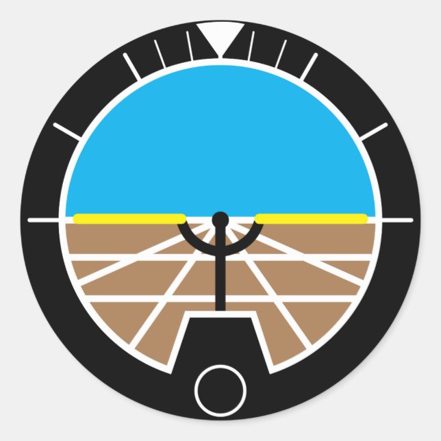 Pegatina Redonda Instrumentos de vuelo (Anverso)