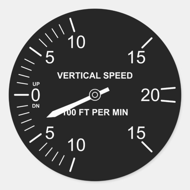 Pegatina Redonda Instrumentos de vuelo (Anverso)