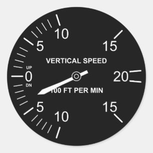 Pegatina Redonda Instrumentos del vuelo