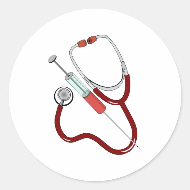 Pegatina Redonda instrumentos médicos medical instruments (Anverso)