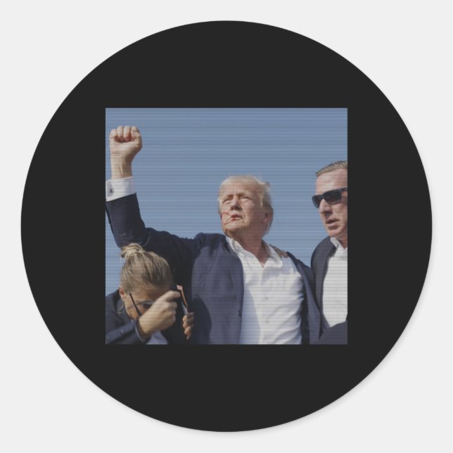 Pegatina Redonda Intento de nación de Trump - Manifestación de Trum (Anverso)