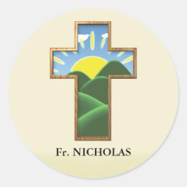 Pegatina Redonda Intercambio de cumpleaños personalizado