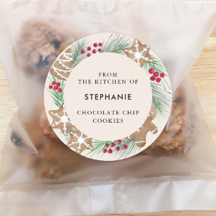 Pegatina Redonda Intercambio de Galletas de Acuarela Personalizadas