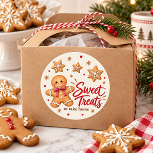 Pegatina Redonda Intercambio de Galletas de Jengibre Dulces para Ll