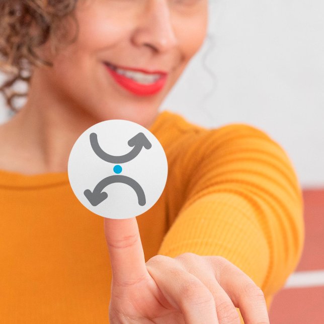 Pegatina Redonda Intercambio Simbólico de Flechas Curvas Abstractas (Subido por el creador)