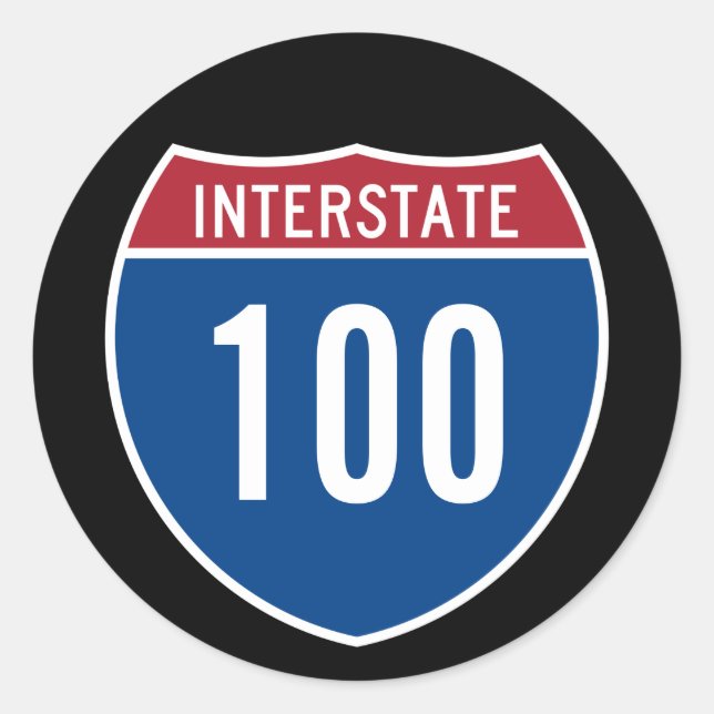 Pegatina Redonda Interestatal 100 (Anverso)