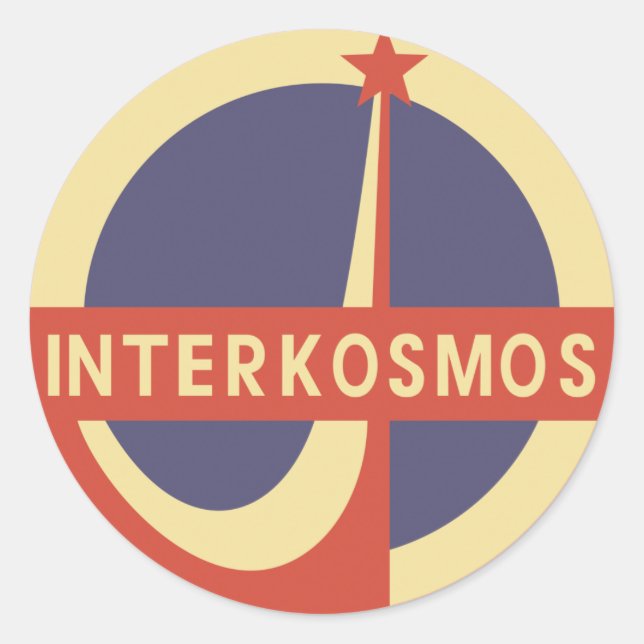 Pegatina Redonda Interkosmos (Anverso)