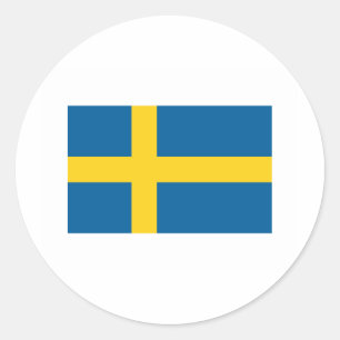Pegatina Redonda Internacional FLAG de Suecia