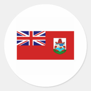Pegatina Redonda International de la BANDERA de Bermudas