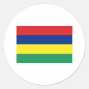 Pegatina Redonda International de la BANDERA de Mauricio