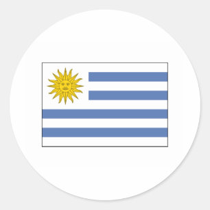 Pegatina Redonda International de la BANDERA de Uruguay