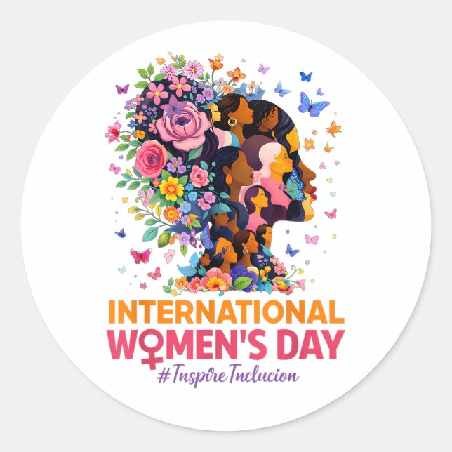 Pegatina Redonda International Women's Day (Anverso)