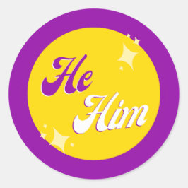 Pegatina Redonda Intersex Pronouns