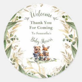 Pegatina Redonda Into the Woods: Baby Shower Gracias