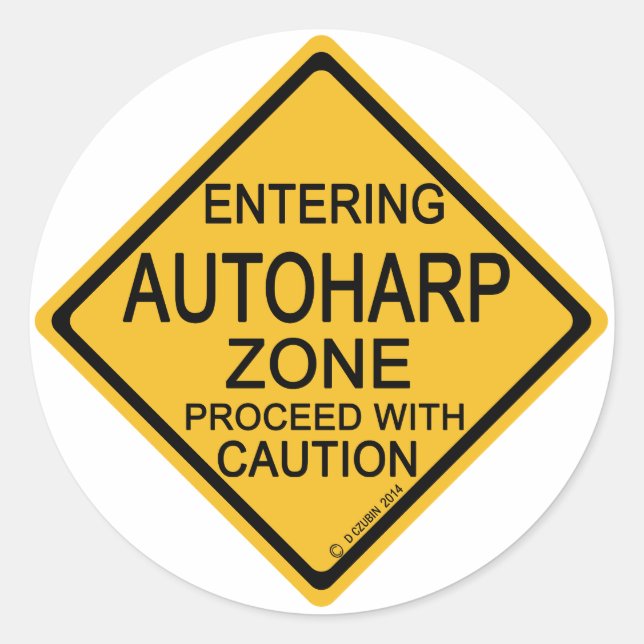 Pegatina Redonda Introducción a la zona de autoharp (Anverso)