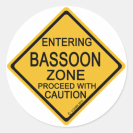 Pegatina Redonda Introducción a la zona de Bassoon