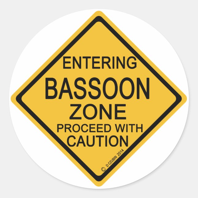 Pegatina Redonda Introducción a la zona de Bassoon (Anverso)