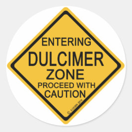 Pegatina Redonda Introducción a la zona de Dulcimer