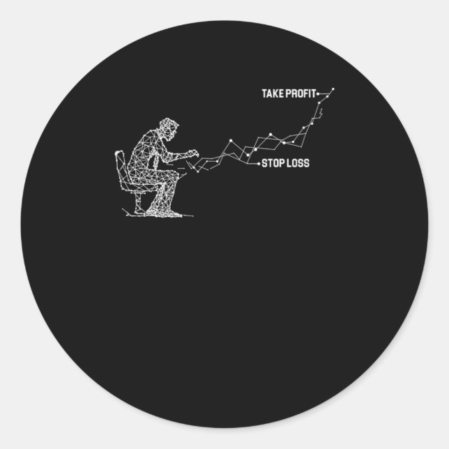 Pegatina Redonda Inversor Empresario Forex Bolsa de Valores Cr (Anverso)