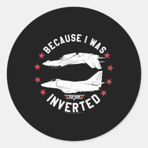 Pegatina Redonda Invertida la pistola superior