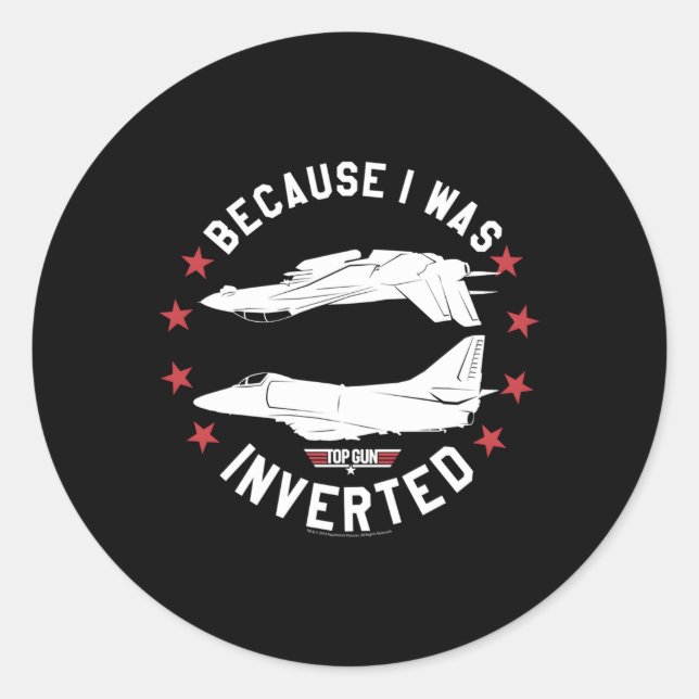 Pegatina Redonda Invertida la pistola superior (Anverso)