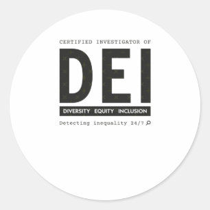 Pegatina Redonda Investigador Certificado De Dei Diversity Equity I