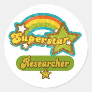 Pegatina Redonda Investigador de la superestrella