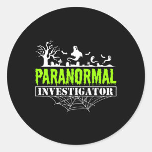 Pegatina Redonda Investigador paranormal cazador fantasma