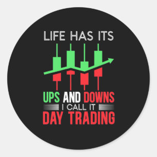 Pegatina Redonda Investor I Call It Day Trading