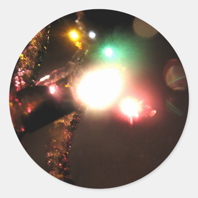 Pegatina Redonda Invierno brillante (Anverso)