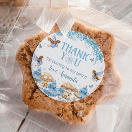 Pegatina Redonda Invierno de hadas Onederland Cumpleaños