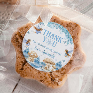 Pegatina Redonda Invierno de hadas Onederland Cumpleaños