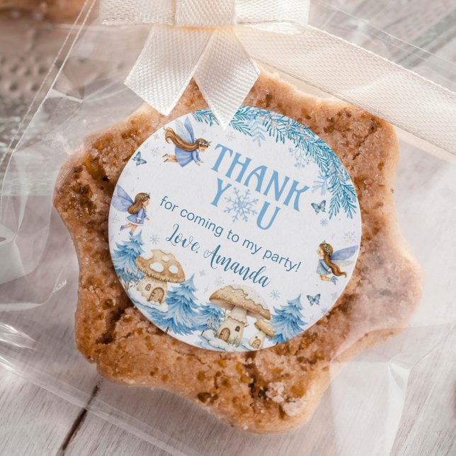 Pegatina Redonda Invierno de hadas Onederland Cumpleaños (Subido por el creador)