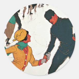 Pegatina Redonda Invierno en Davos