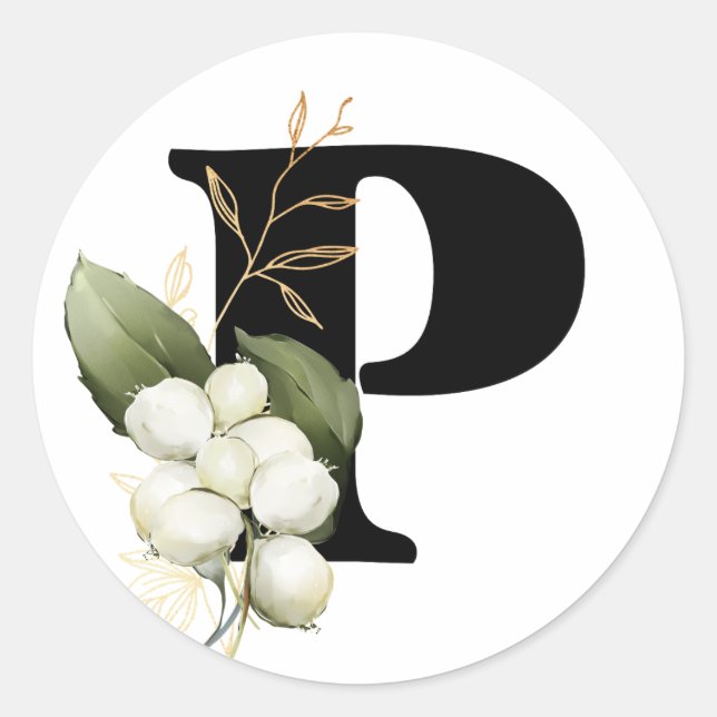 Pegatina Redonda invierno MONOGRAM alfabeto búlgaro cirílico Clase (Anverso)