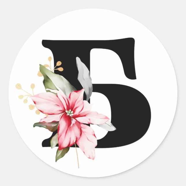 Pegatina Redonda invierno MONOGRAM alfabeto cirílico búlgaro Clase (Anverso)