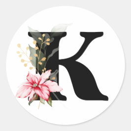 Pegatina Redonda invierno MONOGRAM alfabeto cirílico búlgaro Clase