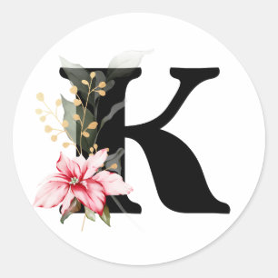 Pegatina Redonda invierno MONOGRAM alfabeto cirílico búlgaro Clase