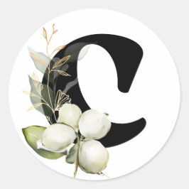 Pegatina Redonda invierno MONOGRAM alfabeto cirílico búlgaro Clase