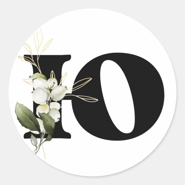 Pegatina Redonda invierno MONOGRAM alfabeto cirílico búlgaro Clase (Anverso)