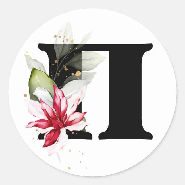 Pegatina Redonda invierno MONOGRAM alfabeto cirílico búlgaro Clase (Anverso)