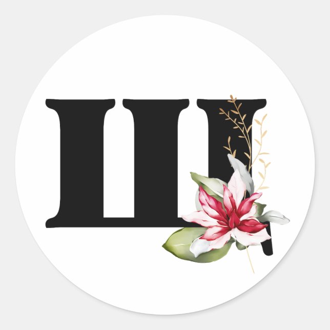 Pegatina Redonda invierno MONOGRAM alfabeto cirílico búlgaro Clase (Anverso)