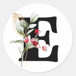 Pegatina Redonda invierno MONOGRAM alfabeto cirílico búlgaro Clase