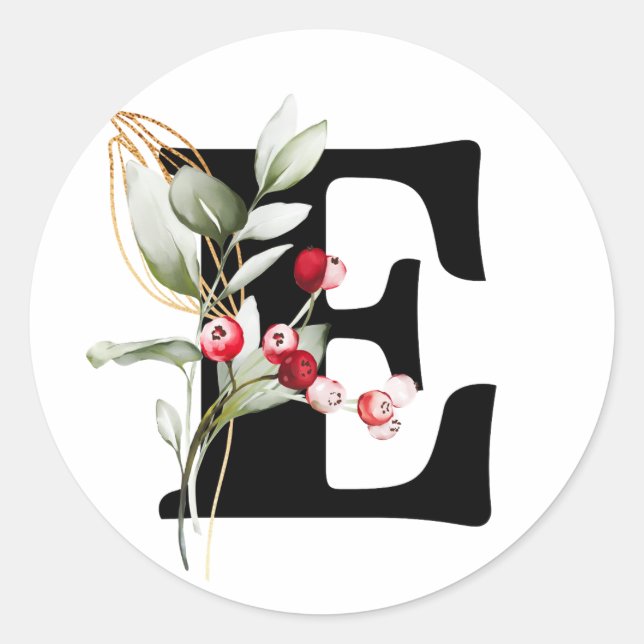 Pegatina Redonda invierno MONOGRAM alfabeto cirílico búlgaro Clase (Anverso)