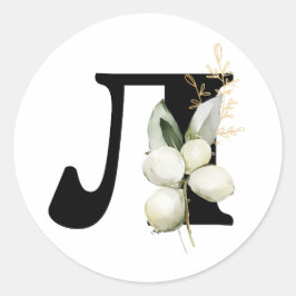 Pegatina Redonda invierno MONOGRAM alfabeto cirílico búlgaro Clase