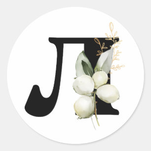 Pegatina Redonda invierno MONOGRAM alfabeto cirílico búlgaro  Clase