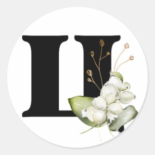 Pegatina Redonda invierno MONOGRAM Clase de alfabeto cirílico búlga