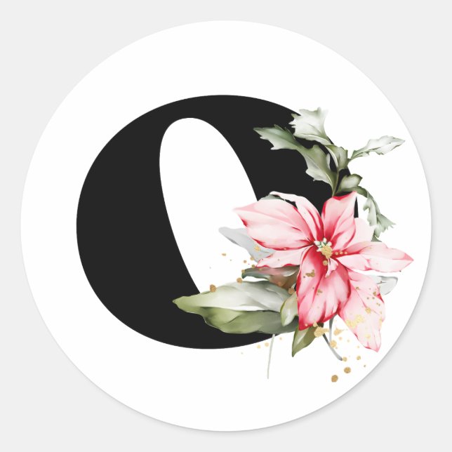 Pegatina Redonda invierno MONOGRAM Clase de alfabeto cirílico búlga (Anverso)