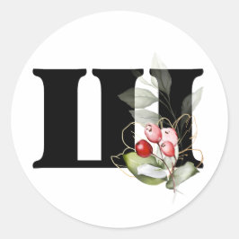 Pegatina Redonda invierno MONOGRAM Clase de alfabeto cirílico búlga